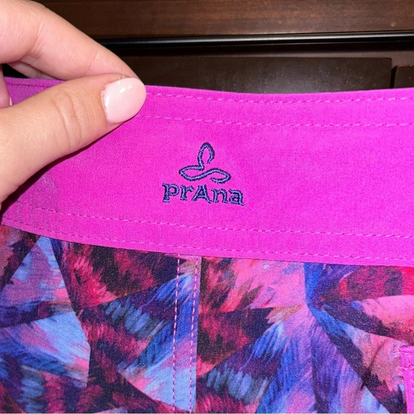 PrAna Printed Makenna Board Shorts Purple Swim Shorts Vacation Beach Summer XL - Picture 5 of 5
